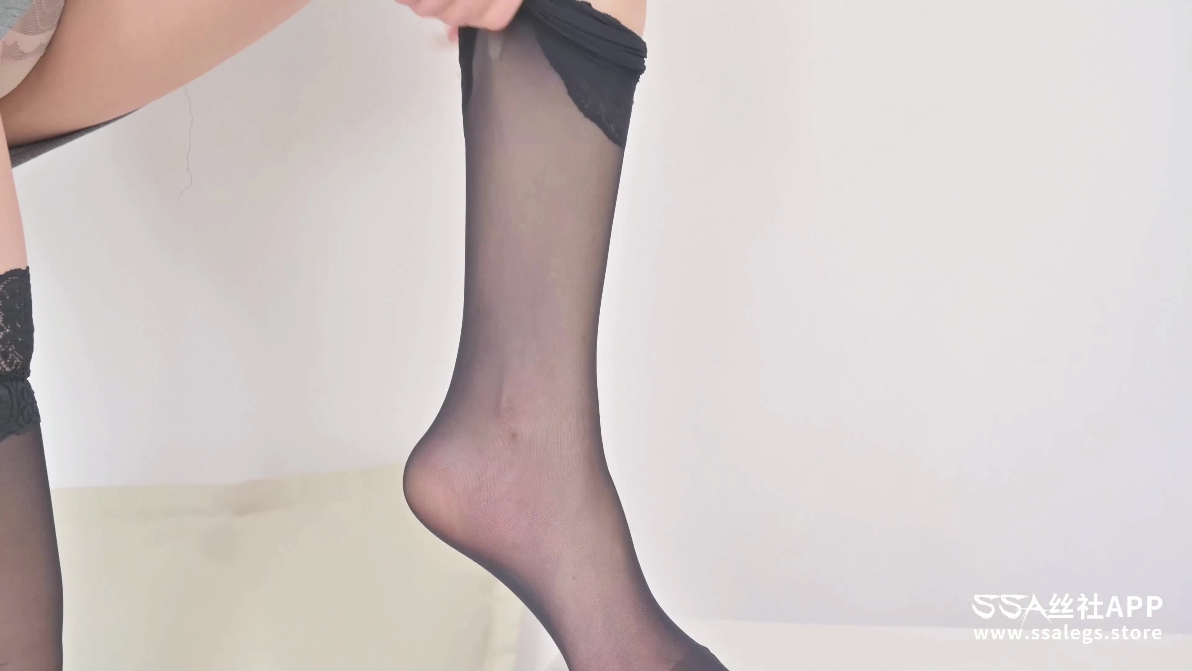 图片[5]-SSA丝社_短片_NO.253_淑贞_SK品牌黑色蕾丝花边长筒袜_1V_549.6M - aifuli.cc-aifuli.cc