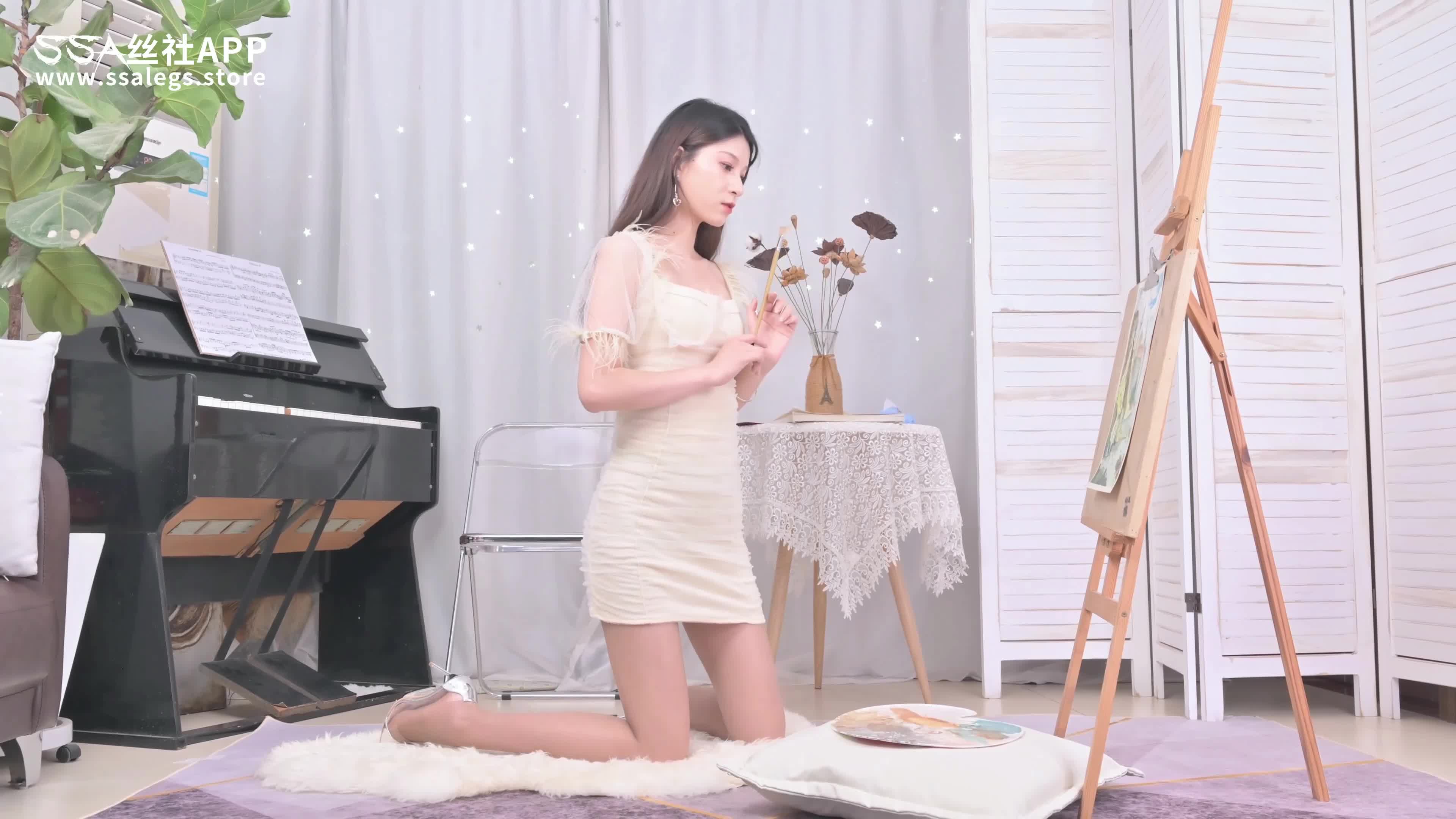 图片[3]-SSA丝社_短片_NO.315_晴岚_白色方领气质连衣裙_1V_457.4M - aifuli.cc-aifuli.cc